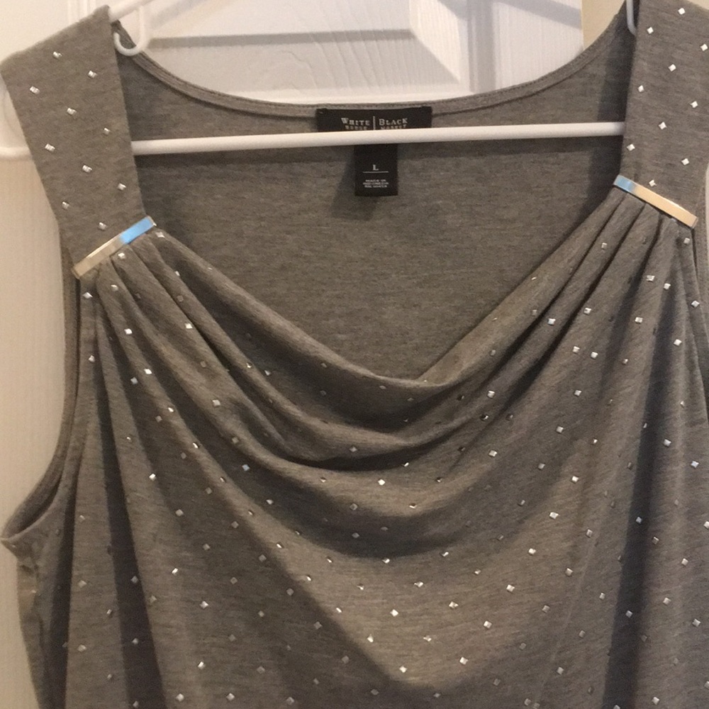 Grey sequined tank top